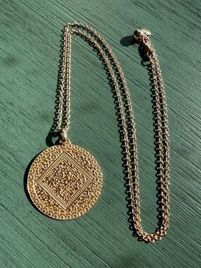 Monica Vinader Mini Marie Charm Pendant 18K Rose Gold Vermeil + 24” Rolo Chain